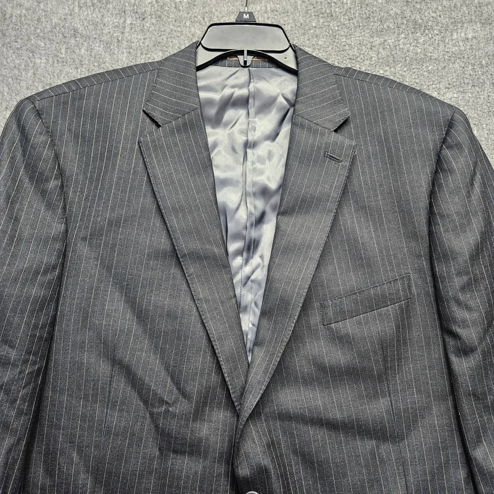 Peter Millar Blazer Wool Cashmere Blend Sportcoat Gray Striped 48T